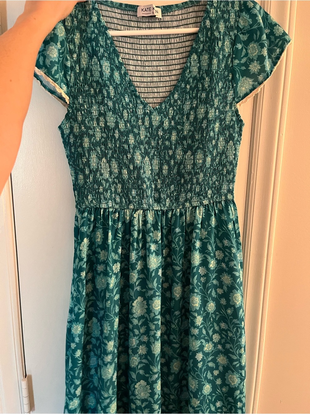 Teal Floral Maxi Dress - Kate Kasin